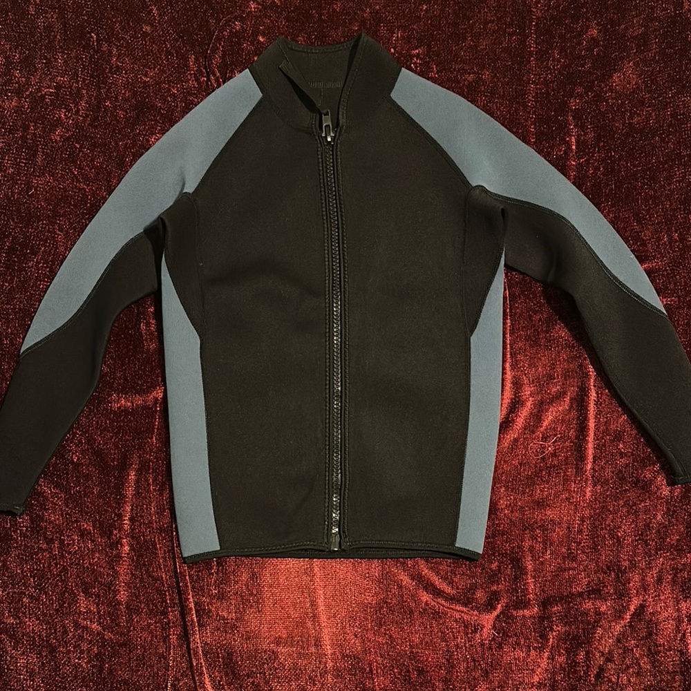 Black and Gray Zip-Up Jacket
